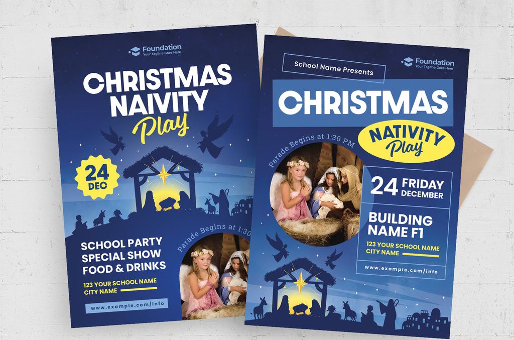 Nativity Flyer Template in Photoshop PSD format