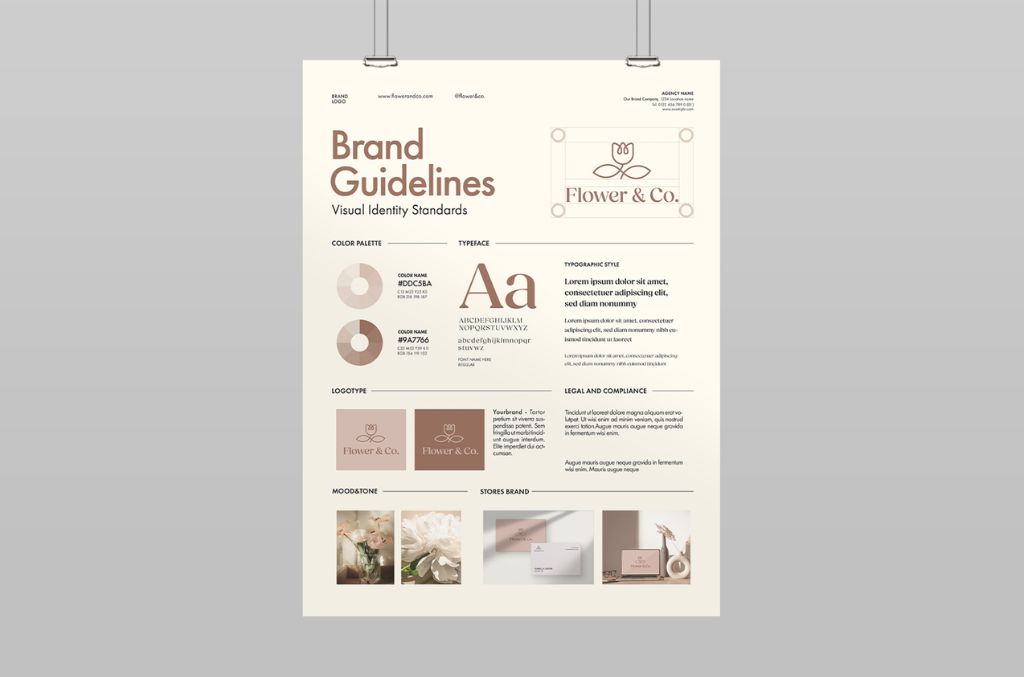 Brand Guidelines Poster Layout in PSD format