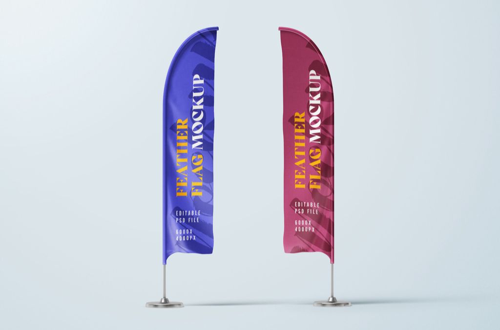 Feather Flag Mockup in Photoshop PSD Format