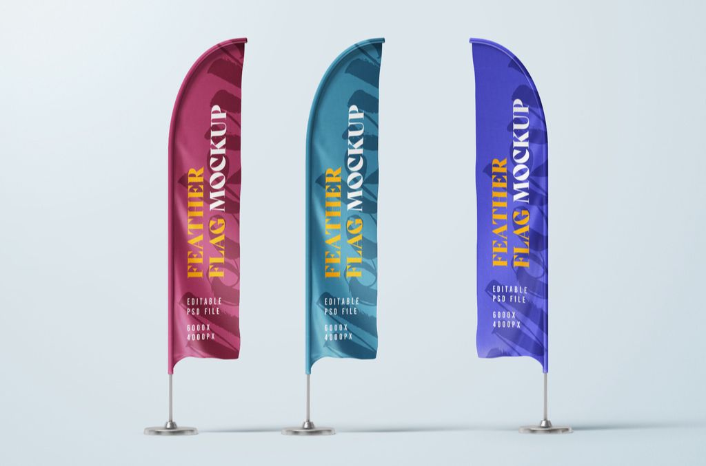 Feather Flag Mockup in Photoshop PSD Format