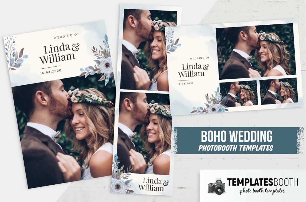 Blue Boho Photo Booth Template