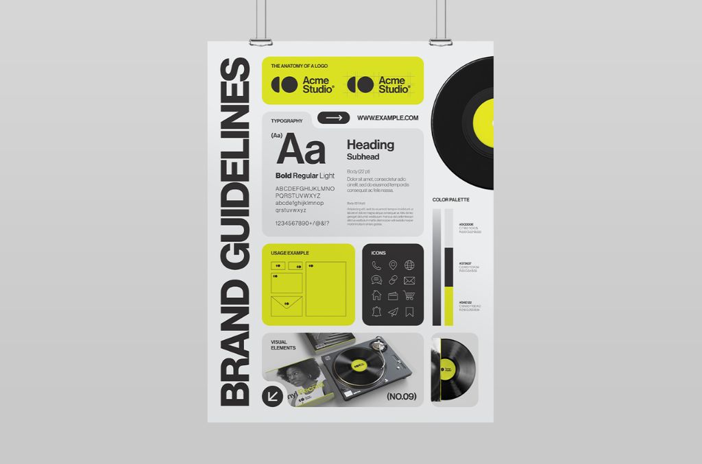 Brand Guidelines Poster Layout in AI format