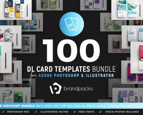 100 DL Rack Card Templates - PSD & Vector