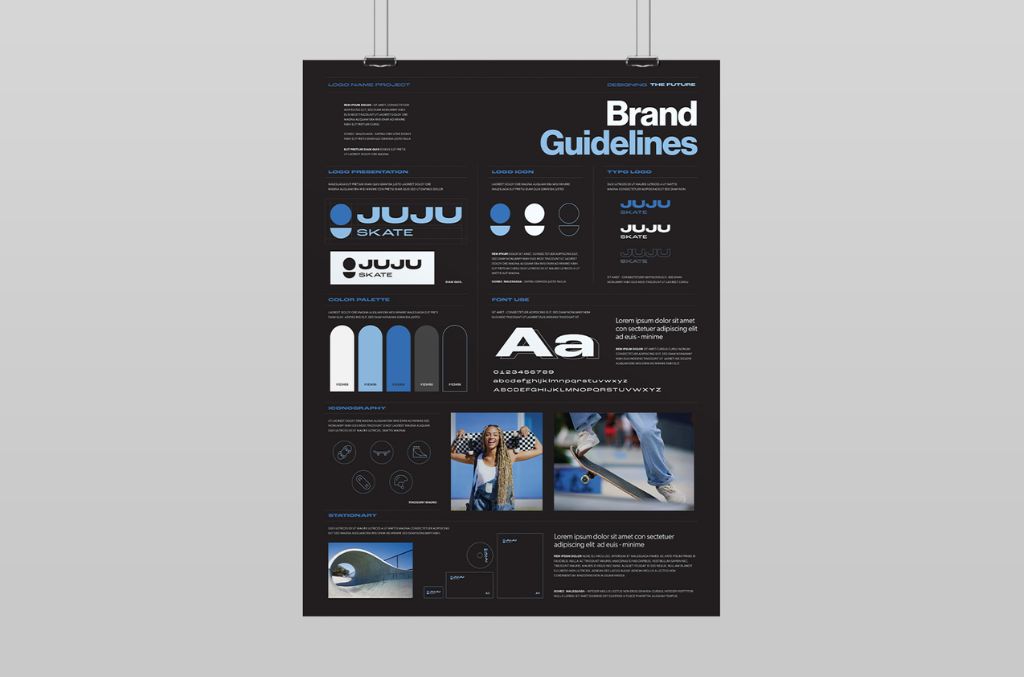 Brand Guidelines Poster Layout in AI format