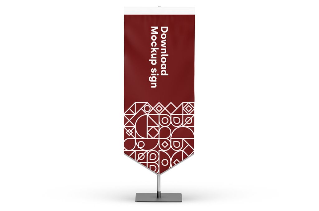 Vertical Flag Mockup in Photoshop PSD Format
