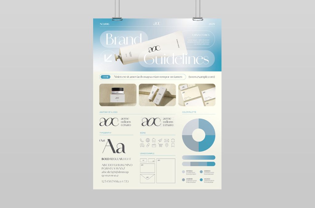 Brand Guidelines Poster Template in AI format