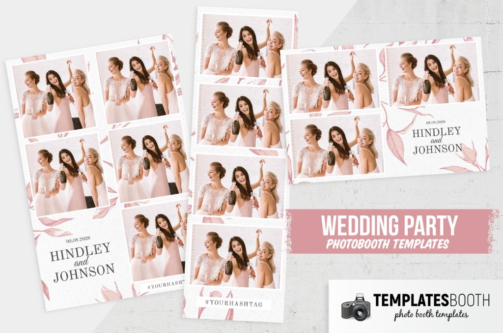 Pink Foliage Photo Booth Template