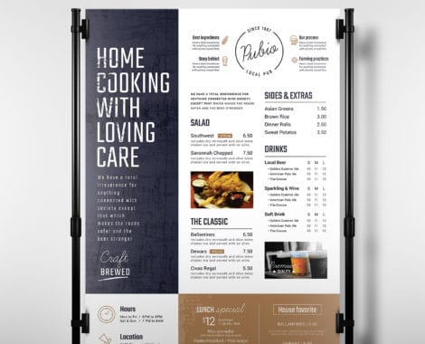A3 Bar Menu Poster Template