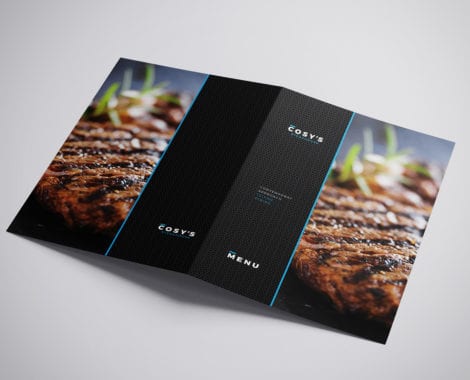 A3 Folding Restaurant Menu Template Outside
