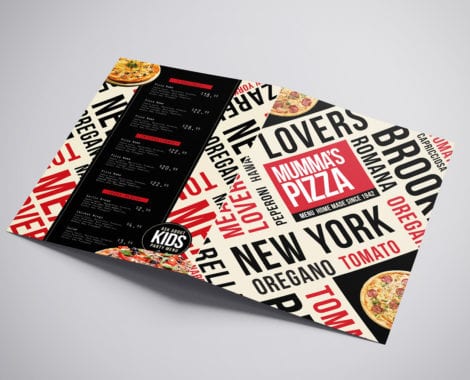 A3 Folding Pizza Menu Template