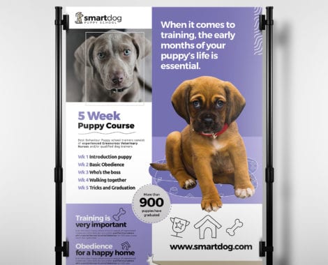 A3 Puppy School Poster Template