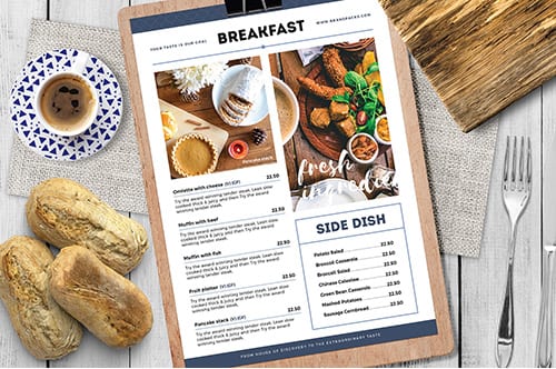 A4 Brunch Menu Template