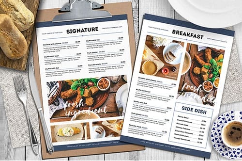 A4 Brunch Cafe Menu Template