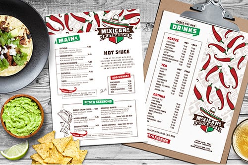 A4 Mexican Menu Templates