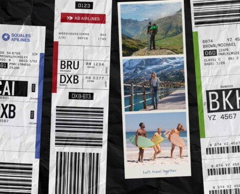 Airline Luggage Tag Photo Mockup Template in PSD format