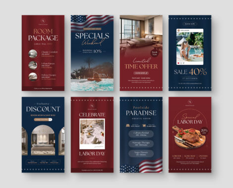 American Social Media Templates in AI EPS