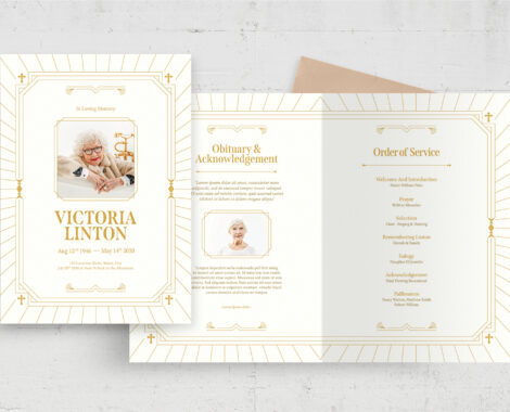 Art Deco Funeral Program Template (AI, EPS Format)