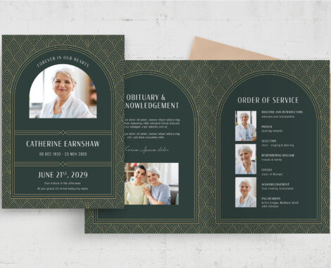 Art Deco Funeral Template (AI, EPS Format)