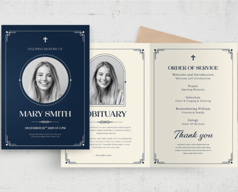 Art Deco Funeral Template (AI, EPS Format)