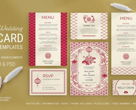 Asian Wedding Templates in PSD & Vector