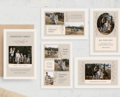 Autumn Family Photo Card in AI EPS