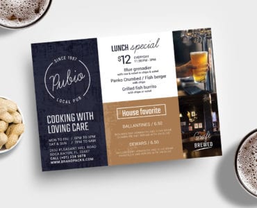 Bar Menu Flyer Template