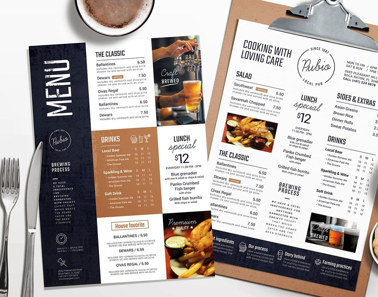 Bar Menu Templates (PSD & Vector)