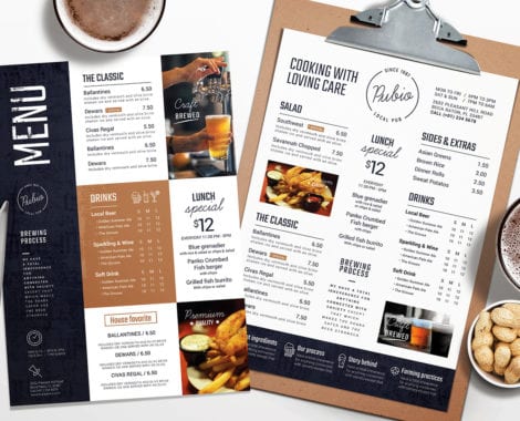 Bar Menu Templates