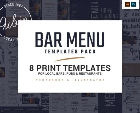 Bar Menu Templates Pack