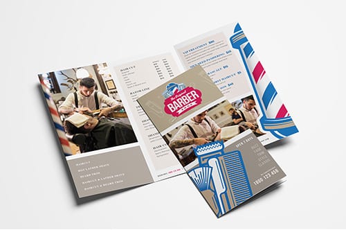 Barber's Shop Tri-Fold Brochure Template