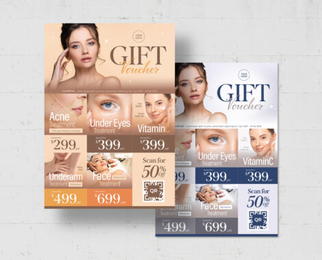 Beauty Clinic Voucher Flyer Template (AI, EPS, PSD Format)