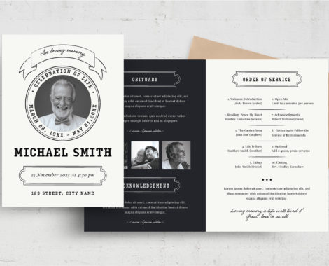 Simple Funeral Program Template (PSD, AI, Vector Formats)