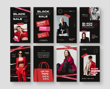 Black Friday Social Media Story Templates in PSD AI EPS