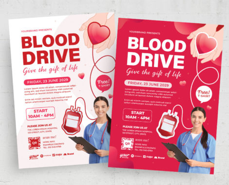Blood Drive Flyer Template (AI, EPS Format)