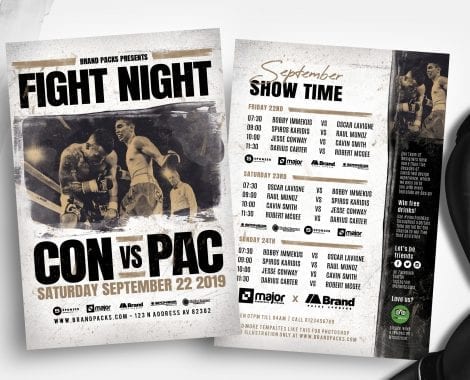 Boxing Fight Night Flyer Templates