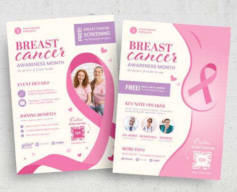 Breast Cancer Awareness Month Flyer (PSD, AI, EPS Vector Format)