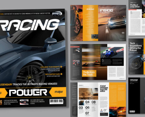 Car Racing Magazine Template in INDD & IDML formats