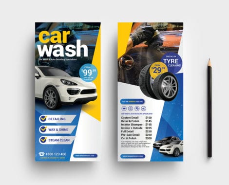 Car Wash DL Rack Card Template