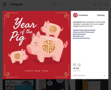 Chinese New Year Template for Instagram, Facebook, Tumblr & Twitter