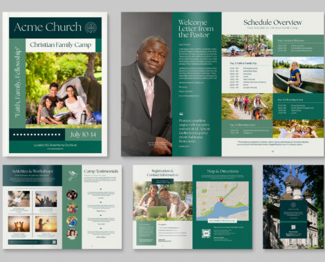 Christian Family Camp Brochure Template in INDD & IDML