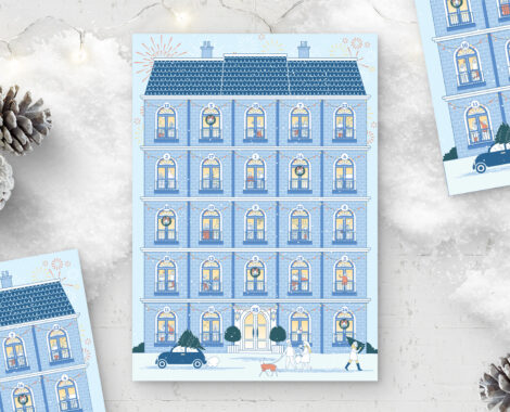 Christmas Advent Calendar Design in AI & EPS