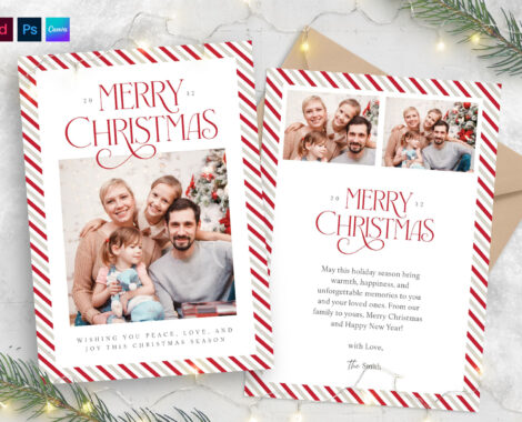 Christmas Family Greeting Card Template in Canva PSD AI EPS INDD & IDML