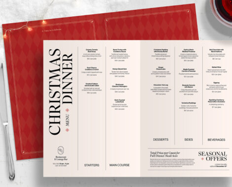 Christmas Menu Template in INDD & IDML