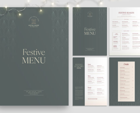 Minimal Christmas Menu Template in INDD & IDML