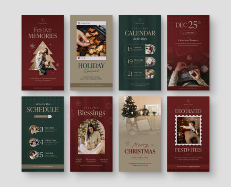 Christmas What's On Social Media Templates in AI & EPS