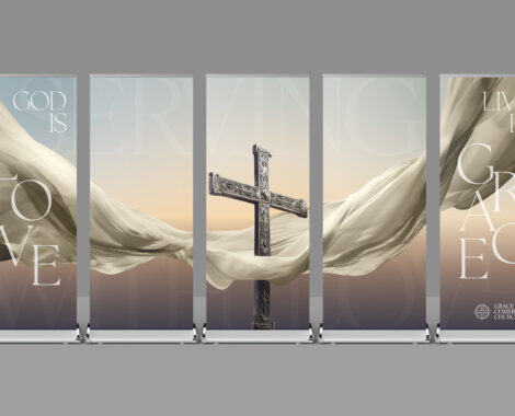 Church Roll-Up Banner Template in AI & EPS