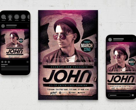 Rustic DJ Flyer Template (PSD, AI, Vector Formats)