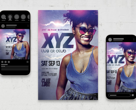 Electronic Music DJ Flyer Template (PSD, AI, Vector Formats)