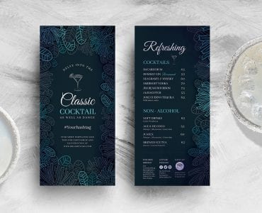Cocktail Menu DL Card Template