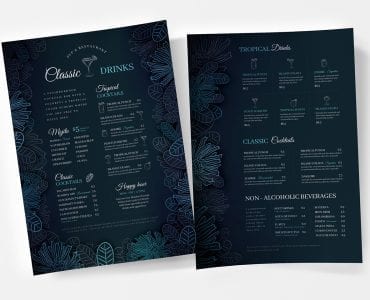 Cocktail Menu Templates